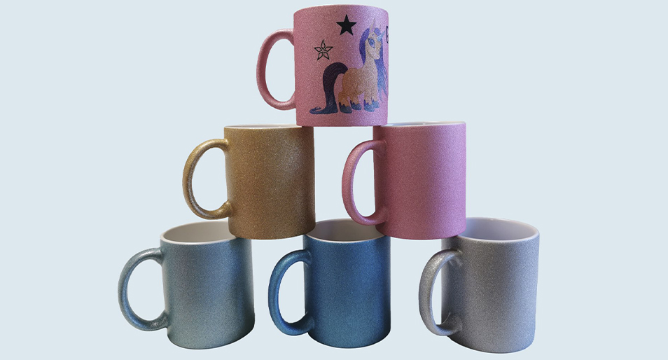 Personalisierte Glitzer Tassen